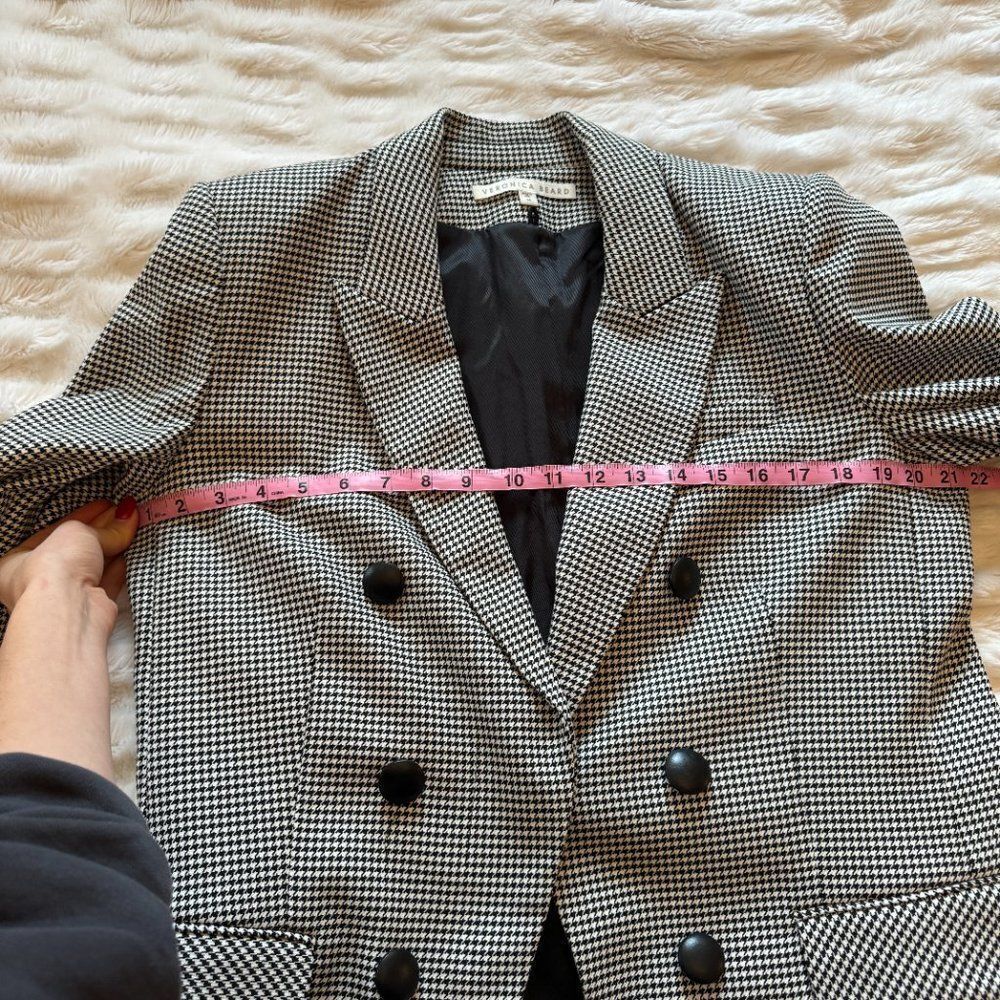 Veronica Beard Leon Dickey Black and White Houndstooth Blazer Jacket - Picture 12 of 14